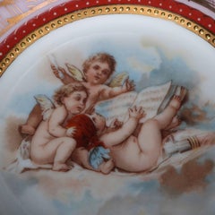 Four Antique Royal Vienna Classical Hand-Painted and Gilt Porcelain Plates