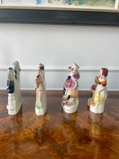 Four Antique Staffordshire Flatback Figures