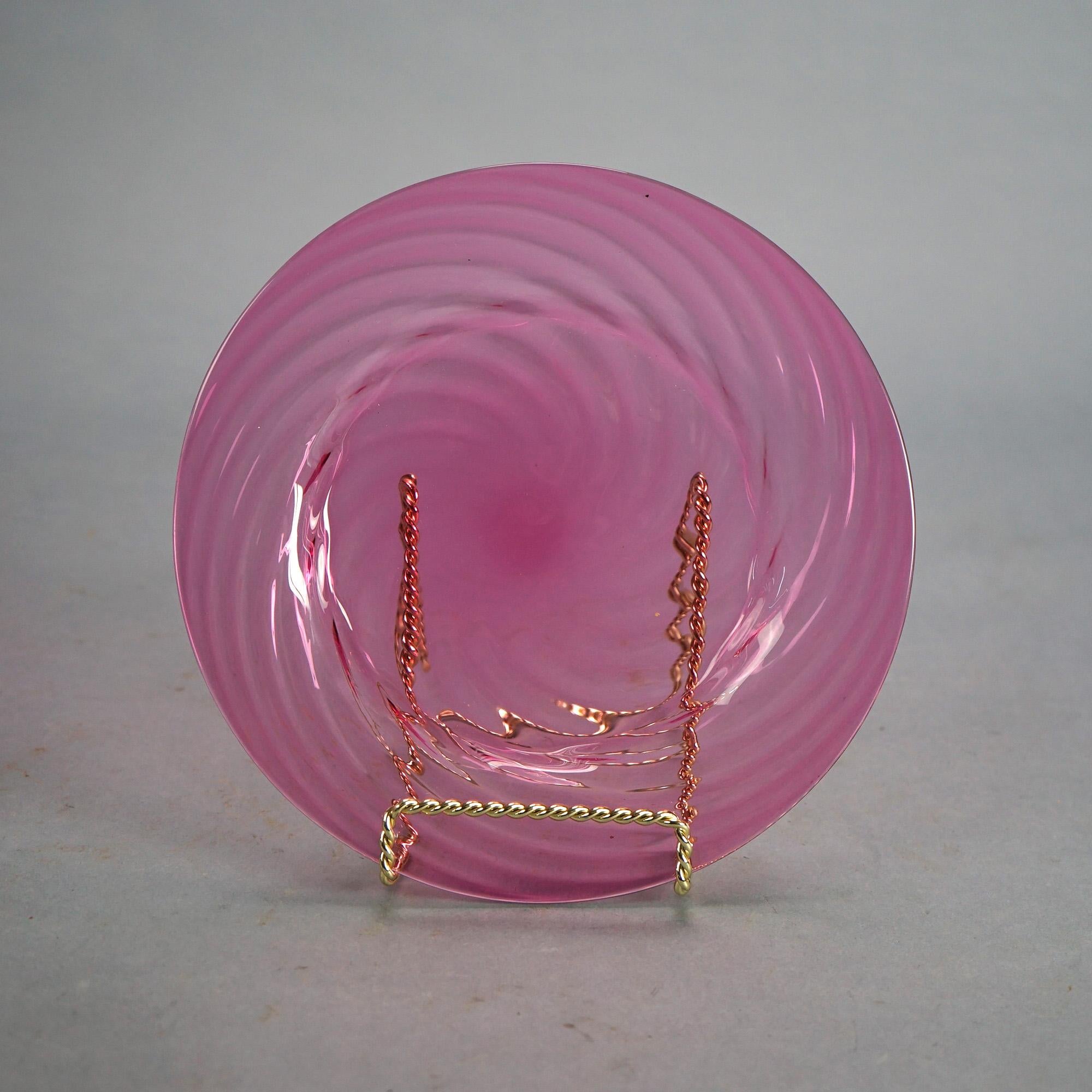 20th Century Four Antique Steuben Art Glass Plates C1930