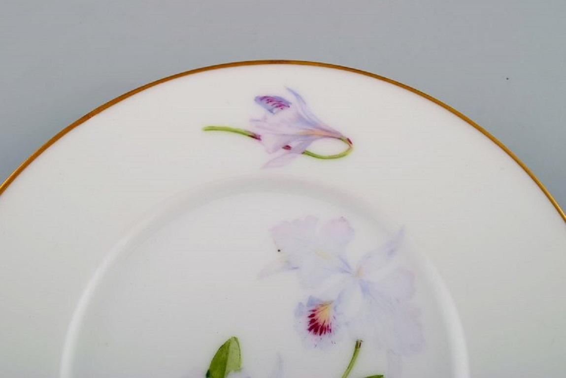 Antike, einzigartige Royal Copenhagen-Teller aus Porzellan mit Iris-Blumen (Handbemalt) im Angebot