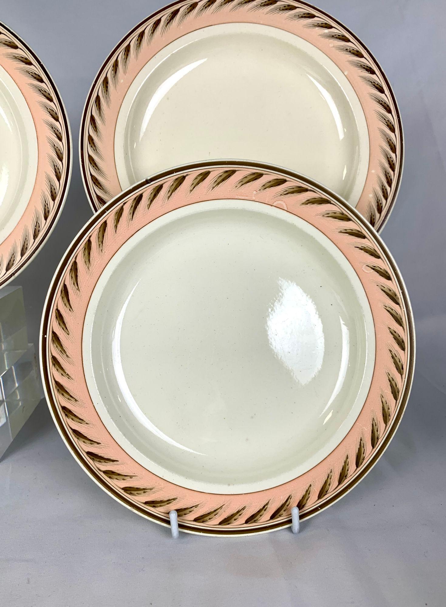 19th Century Four Antique Wedgwood Creamware Plates for Dessert or Salad England Circa 1815 For Sale