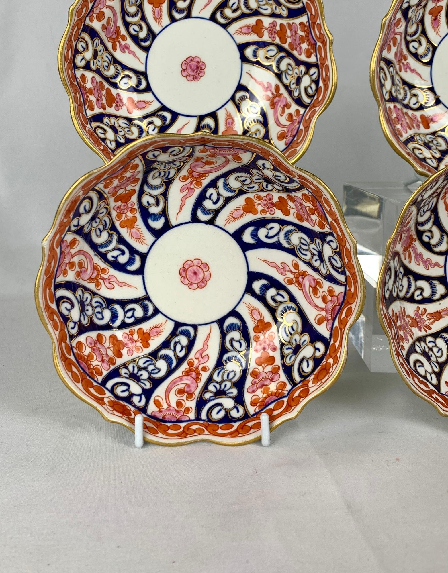 Four Antique Worcester Porcelain Bowls in Queen Charlotte Pattern ...