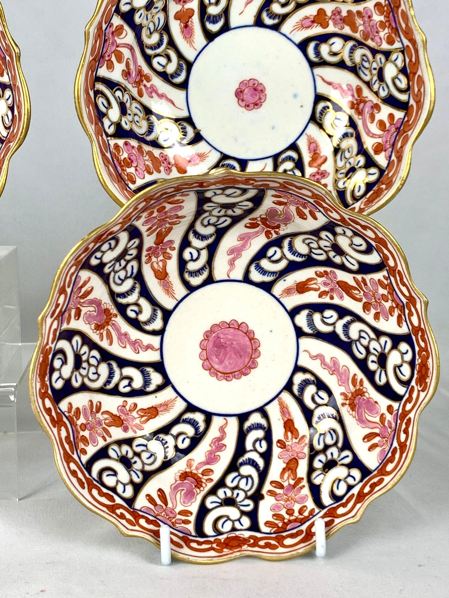 Four Antique Worcester Porcelain Bowls in Queen Charlotte Pattern ...