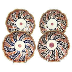 Four Antique Worcester Porcelain Bowls in Queen Charlotte Pattern England C.1775