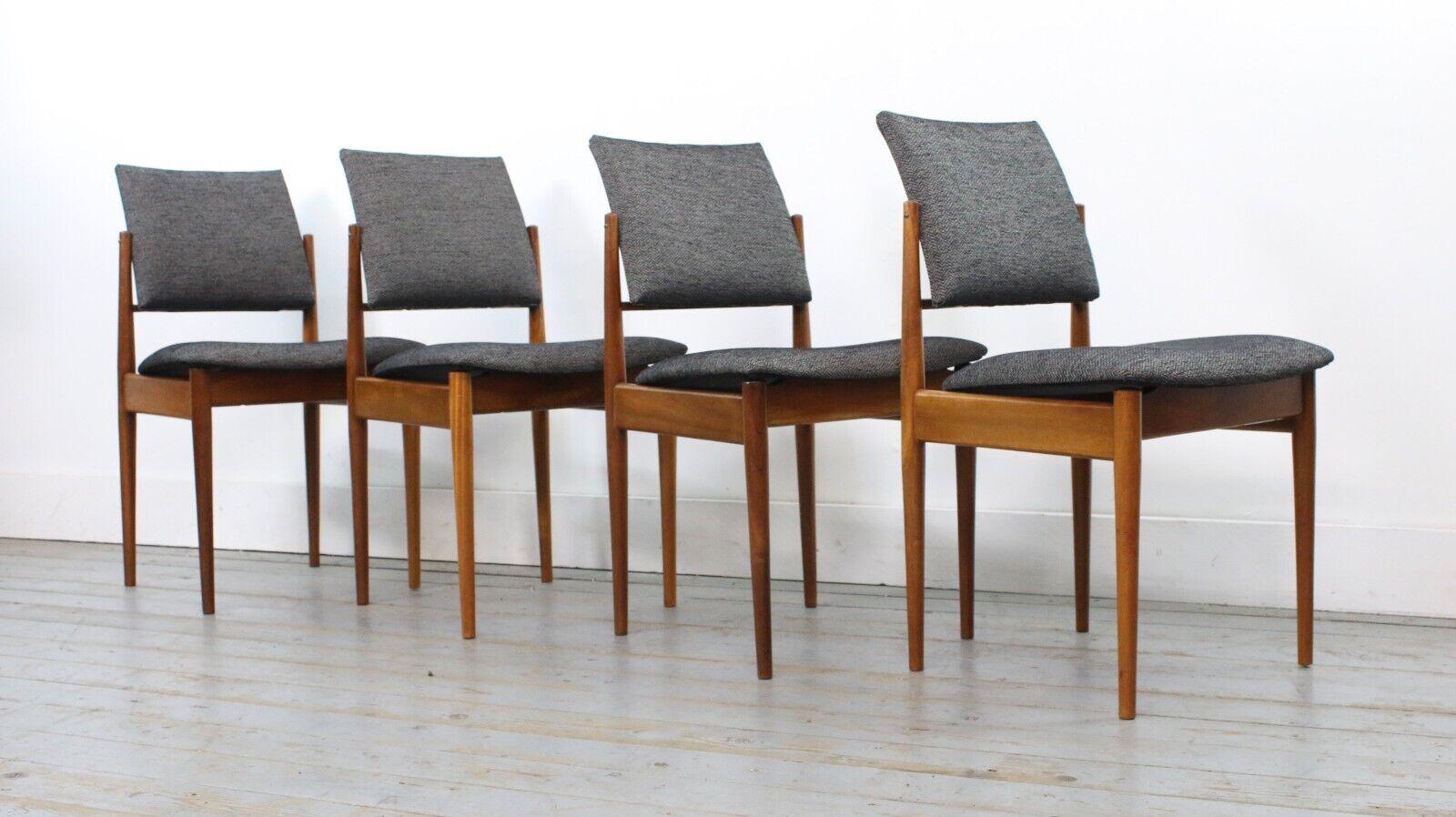 Fabric Four Archie Shine Midcentury Dining Chairs For Sale