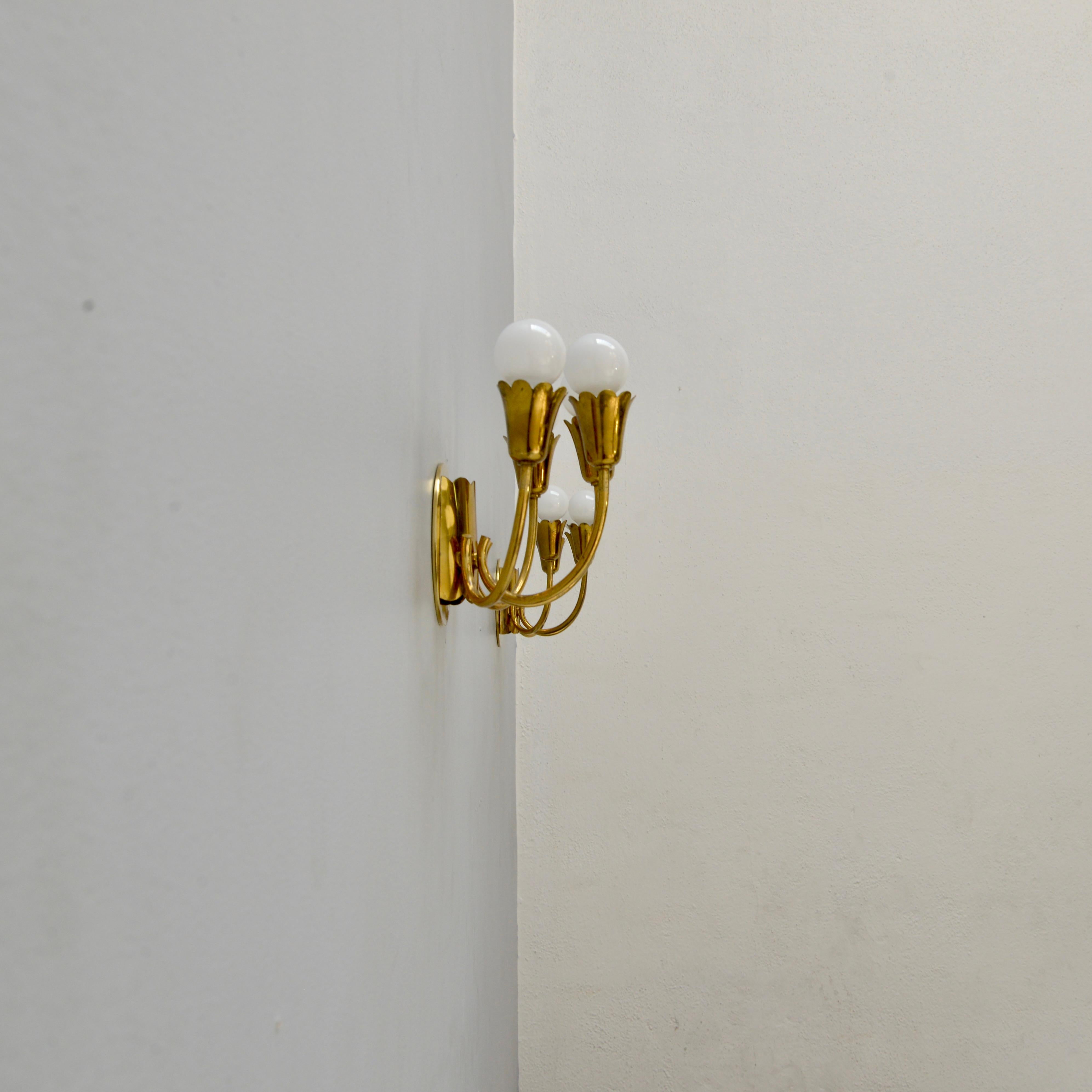 Mid-Century Modern Four Arm Botanical Sconces