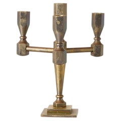 Candelabro de latón de cuatro brazos de Lars Bergsten para Gusums Bruk