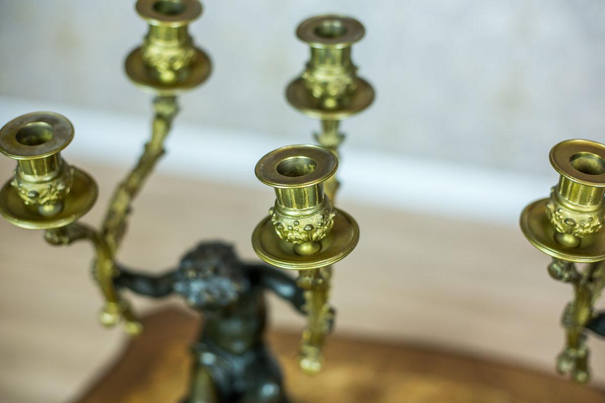 Antique Four-Arm Bronze Candelabra, circa 19th Century For Sale 2