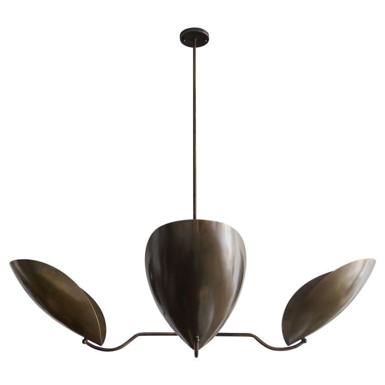 Raw Brass Chandelier ‘Chiton-4’ by Gallery L7 For Sale