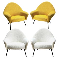 Four armchairs 770 model by Joseph-André Motte Ed. Steiner, France circa 1958