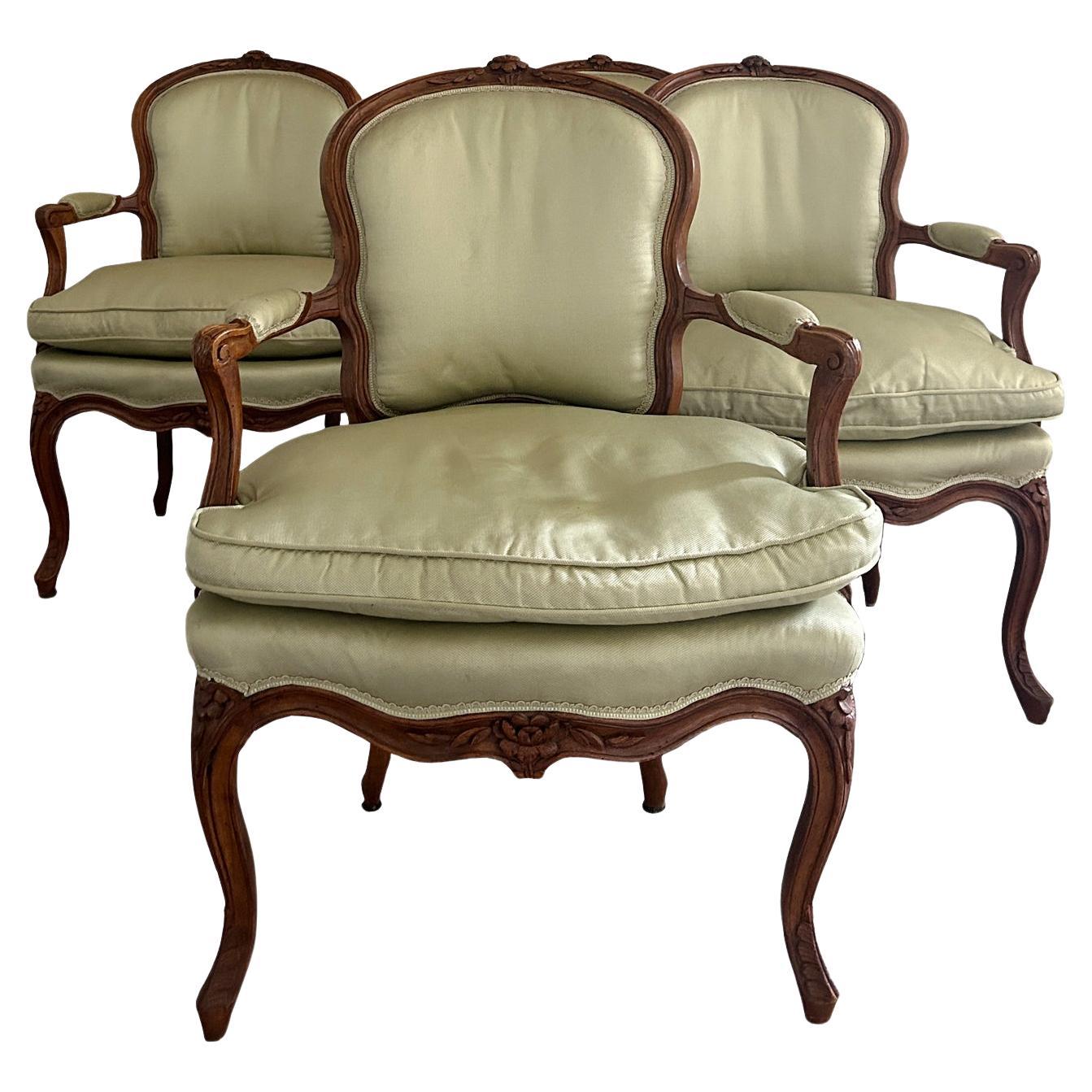 Four armchairs "Louis XV"