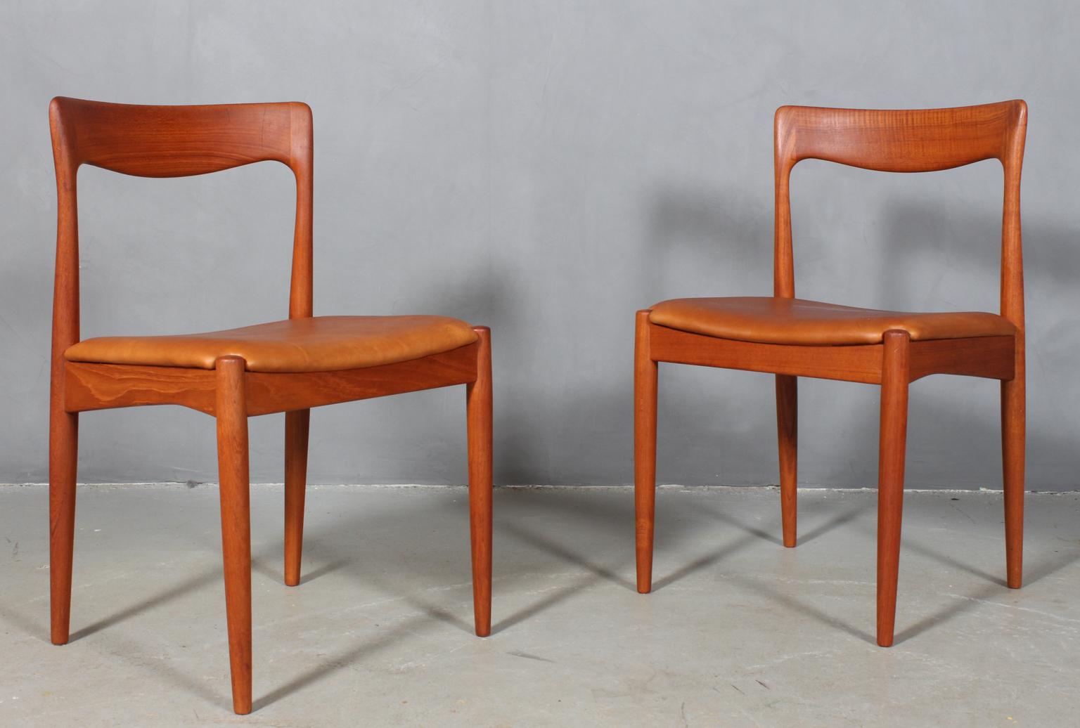 Danish Four Arne Vodder Dining Chairs, Solid Teak