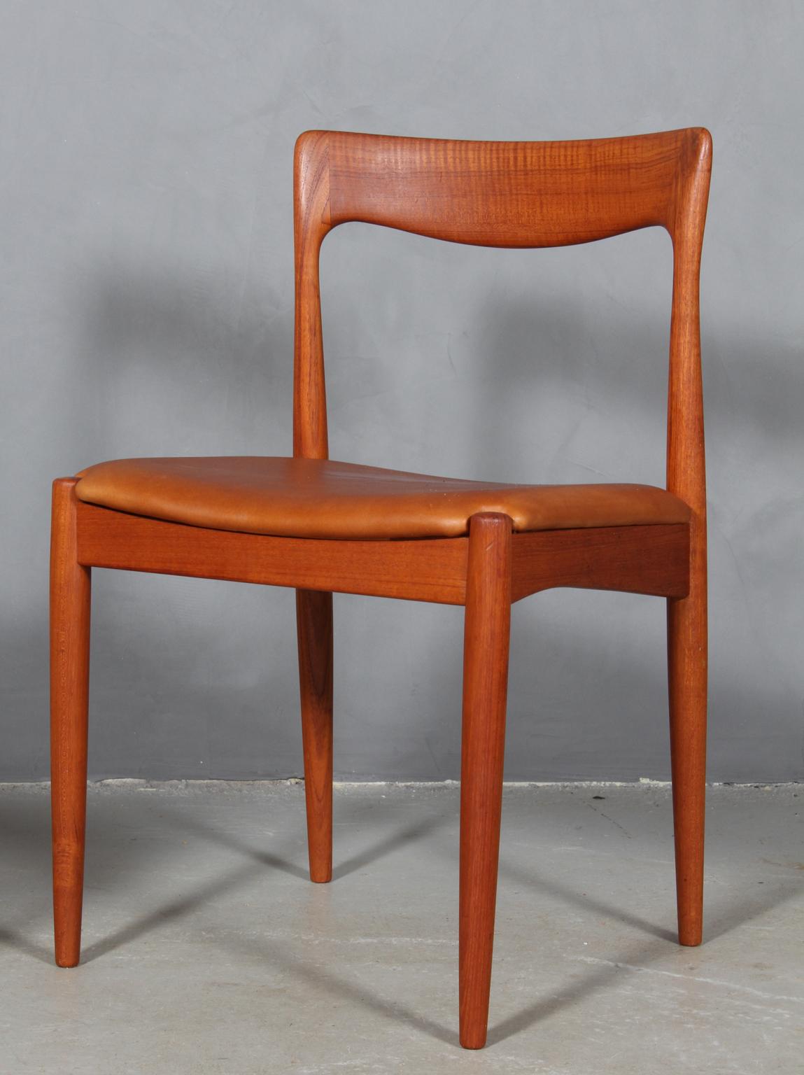 Four Arne Vodder Dining Chairs, Solid Teak In Good Condition In Esbjerg, DK