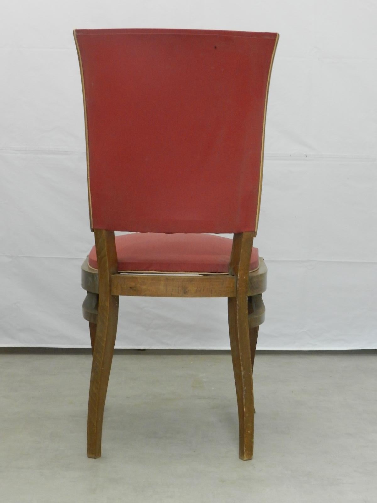 Four Art Deco Dining Chairs French to Recover / Restore, circa 1930 In Good Condition For Sale In Labrit, Landes