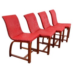 Retro Four Art Deco Gilbert Rohde For Heywood Wakefield Dining Chairs