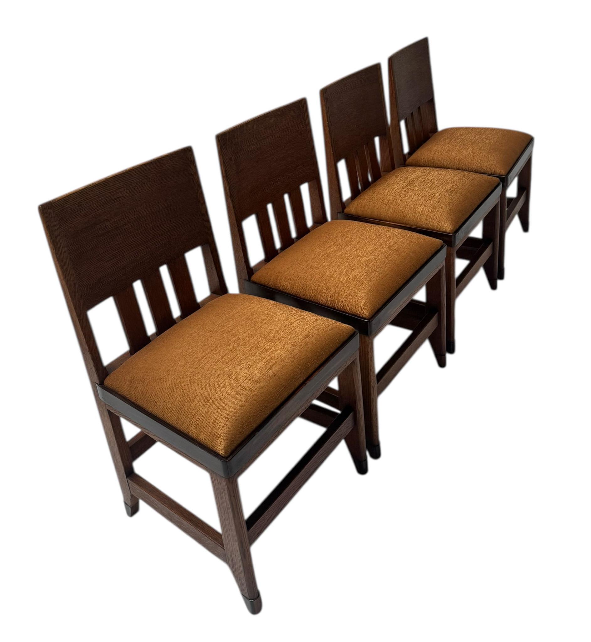 Vier modernistische Art-Déco-Esszimmerstühle von Hendrik Wouda für Pander, 1924 (Art déco) im Angebot
