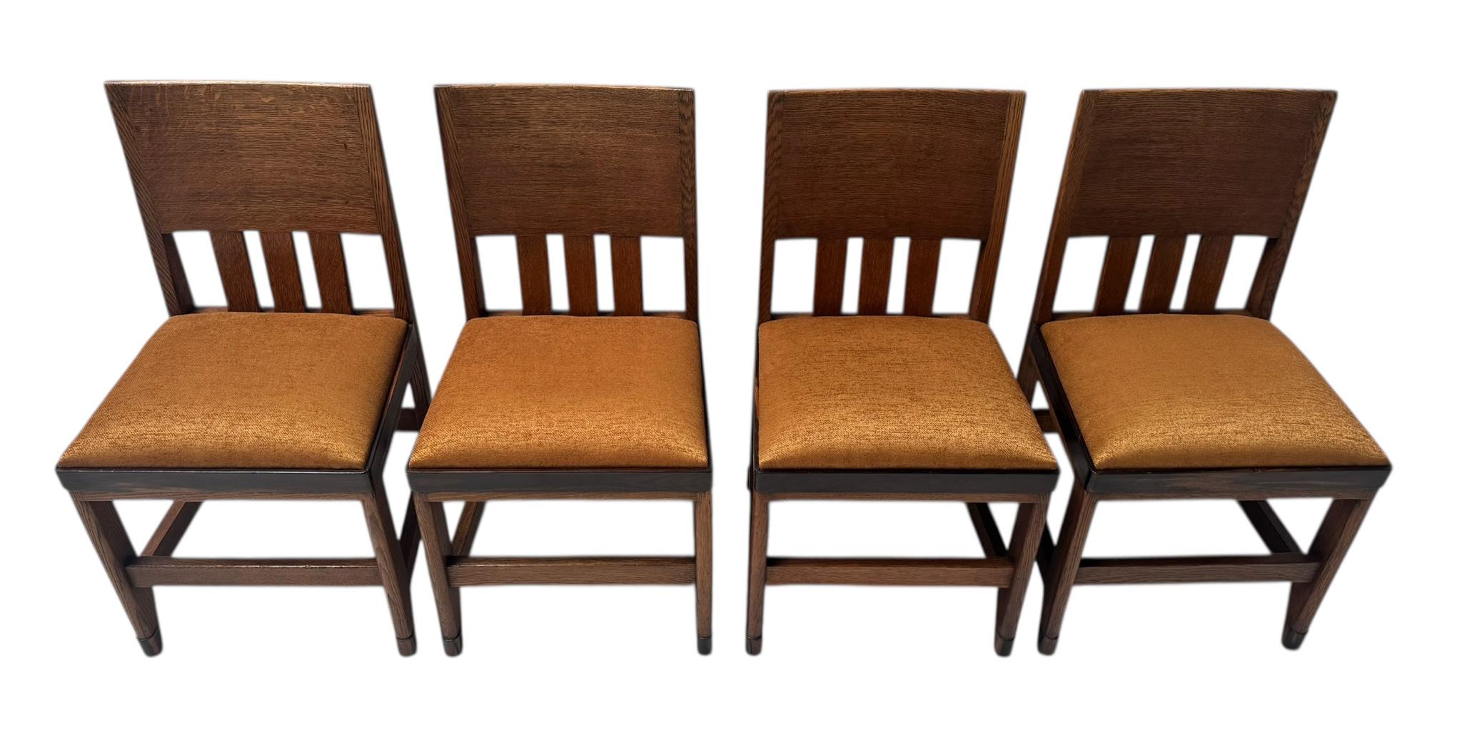Vier modernistische Art-Déco-Esszimmerstühle von Hendrik Wouda für Pander, 1924 (Niederländisch) im Angebot