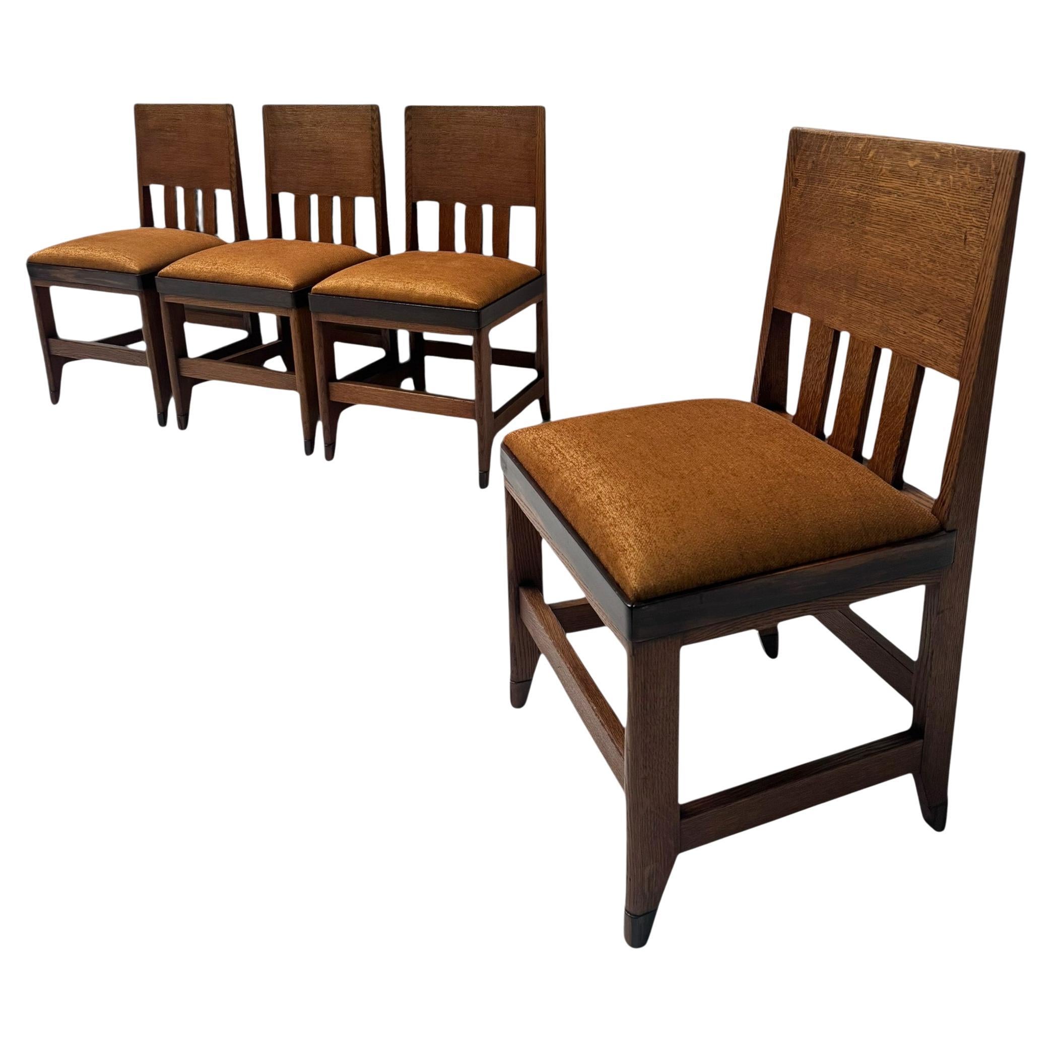 Four Art Deco Modernist Dining Room Chairs by Hendrik Wouda for Pander, 1924 For Sale
