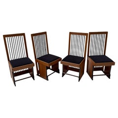 Vier modernistische Art-Deco-Esszimmerstühle mit hoher Rückenlehne von Architekt Caspers, 1920er Jahre