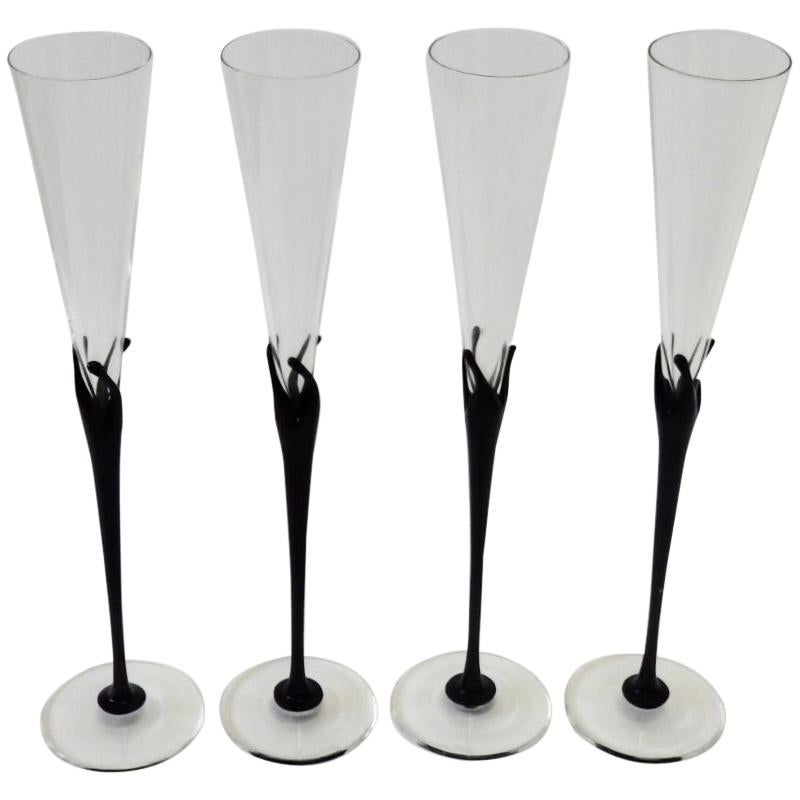 Quattro flauti da champagne della linea Studio Rosenthal firmati dall'artista
