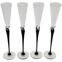 Quattro flauti da champagne della linea Studio Rosenthal firmati dall'artista