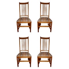 Four Arts and Craft Oak Dinning Chairs by Pennsylvania House Furniture 1887 2005