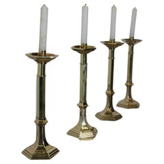 Four Arts and Crafts Brass Candle Sticks