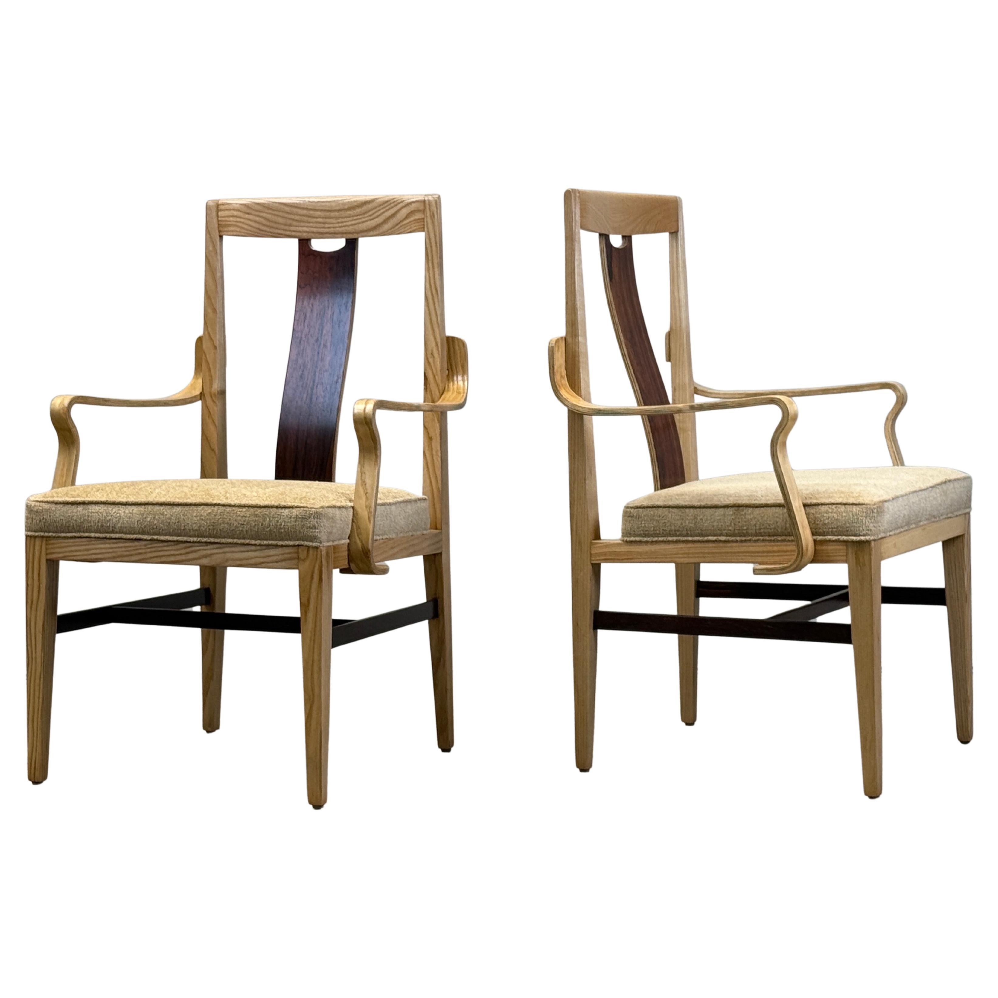 Four Ash and Rosewood Armchairs by Edward Wormley for Dunbar For Sale
