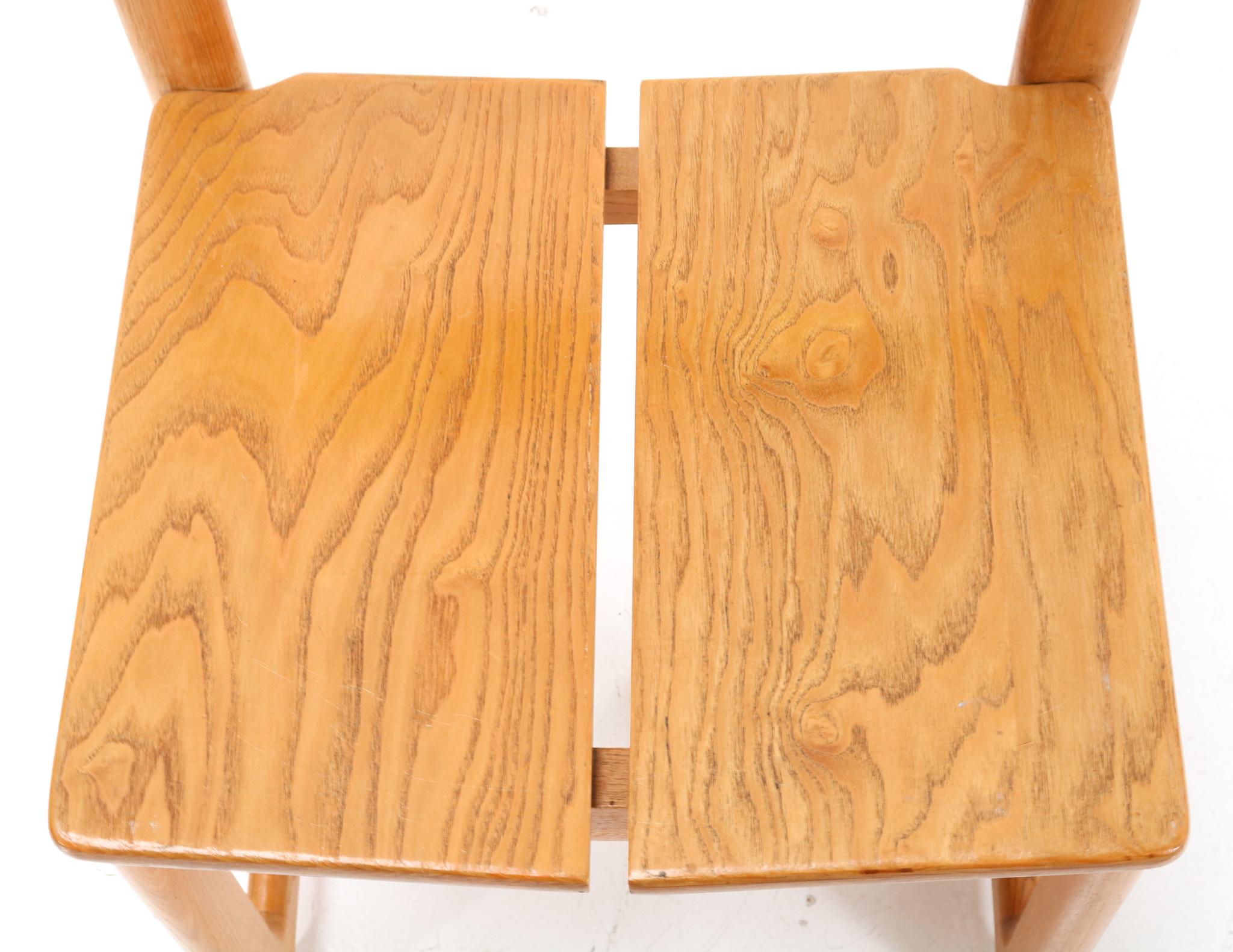 Four Ash Italian Mid-Century Modern Tapiovaara Style Chairs, 1970s For Sale 9