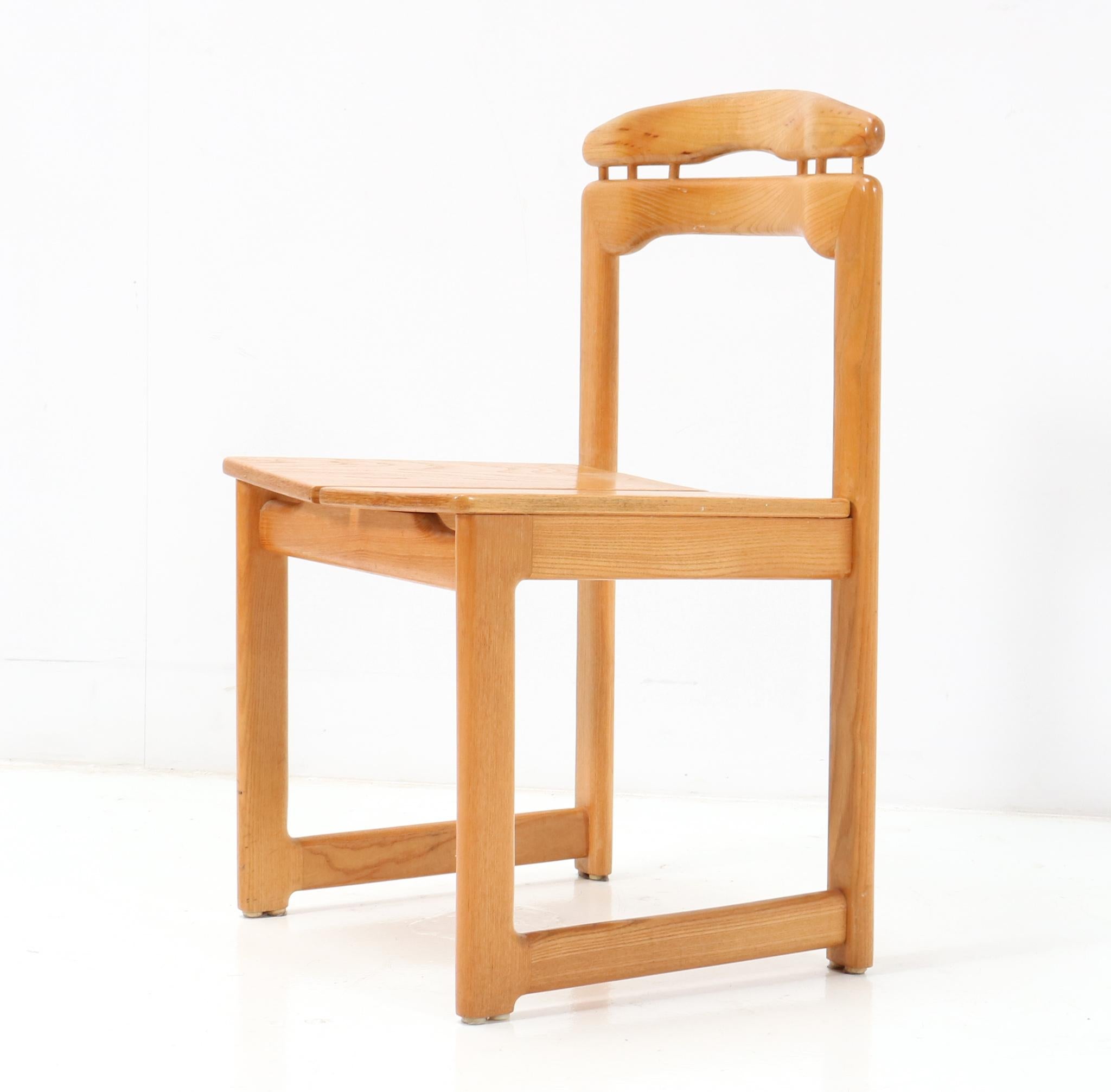Four Ash Italian Mid-Century Modern Tapiovaara Style Chairs, 1970s For Sale 4