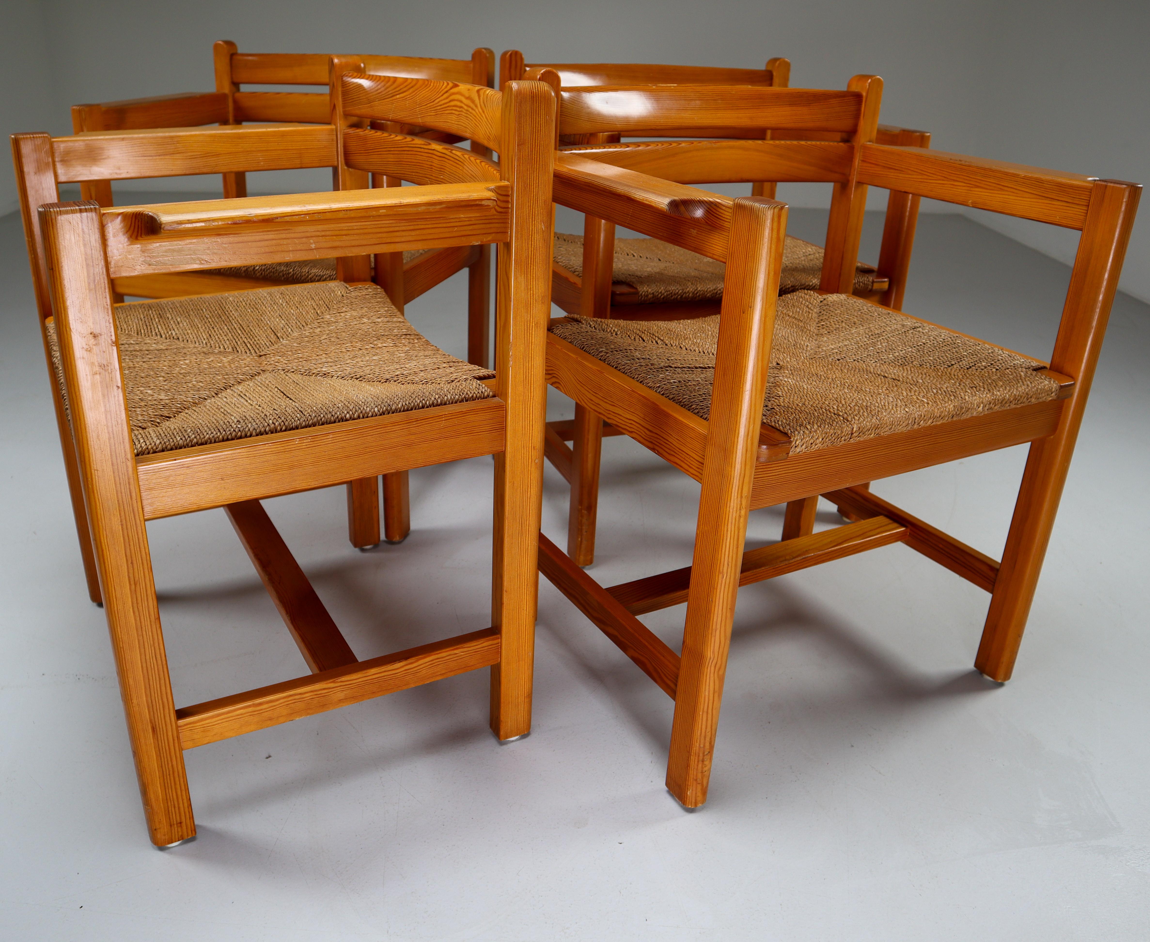 Pine Four Asserbo Chairs by Børge Mogensen for AB Karl Andersson & Söner Sweden 1960s For Sale