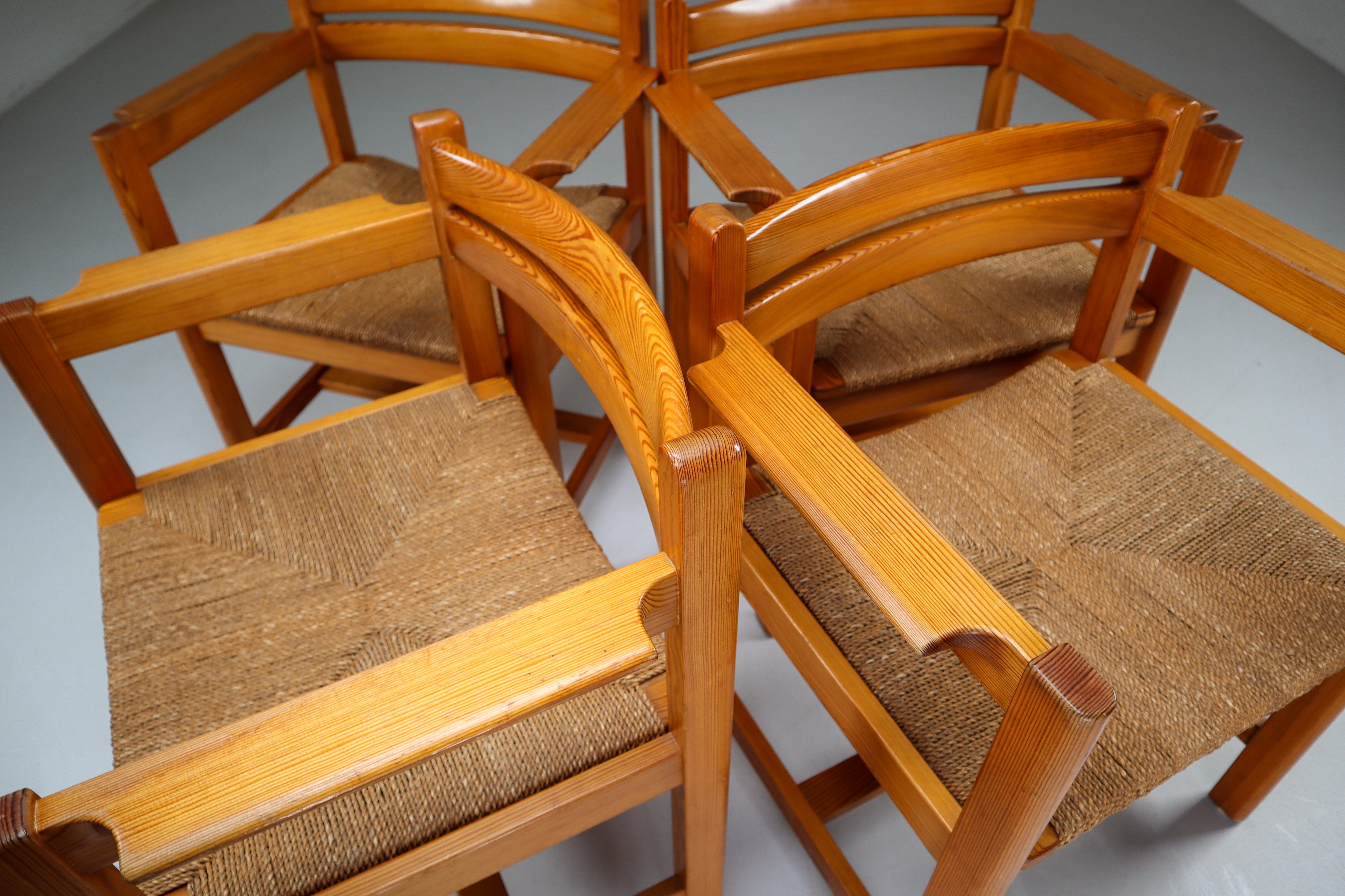 Swedish Four Asserbo Chairs by Børge Mogensen for AB Karl Andersson & Söner Sweden 1960s For Sale