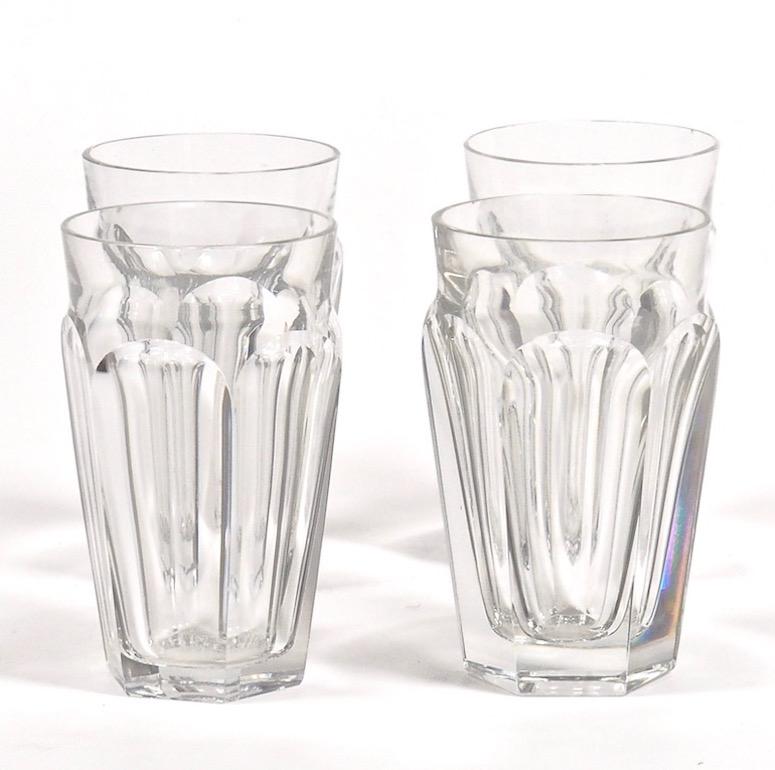 Mid-Century Modern Four Baccarat Talleyrand Crystal Pastis Glasses, 1960s