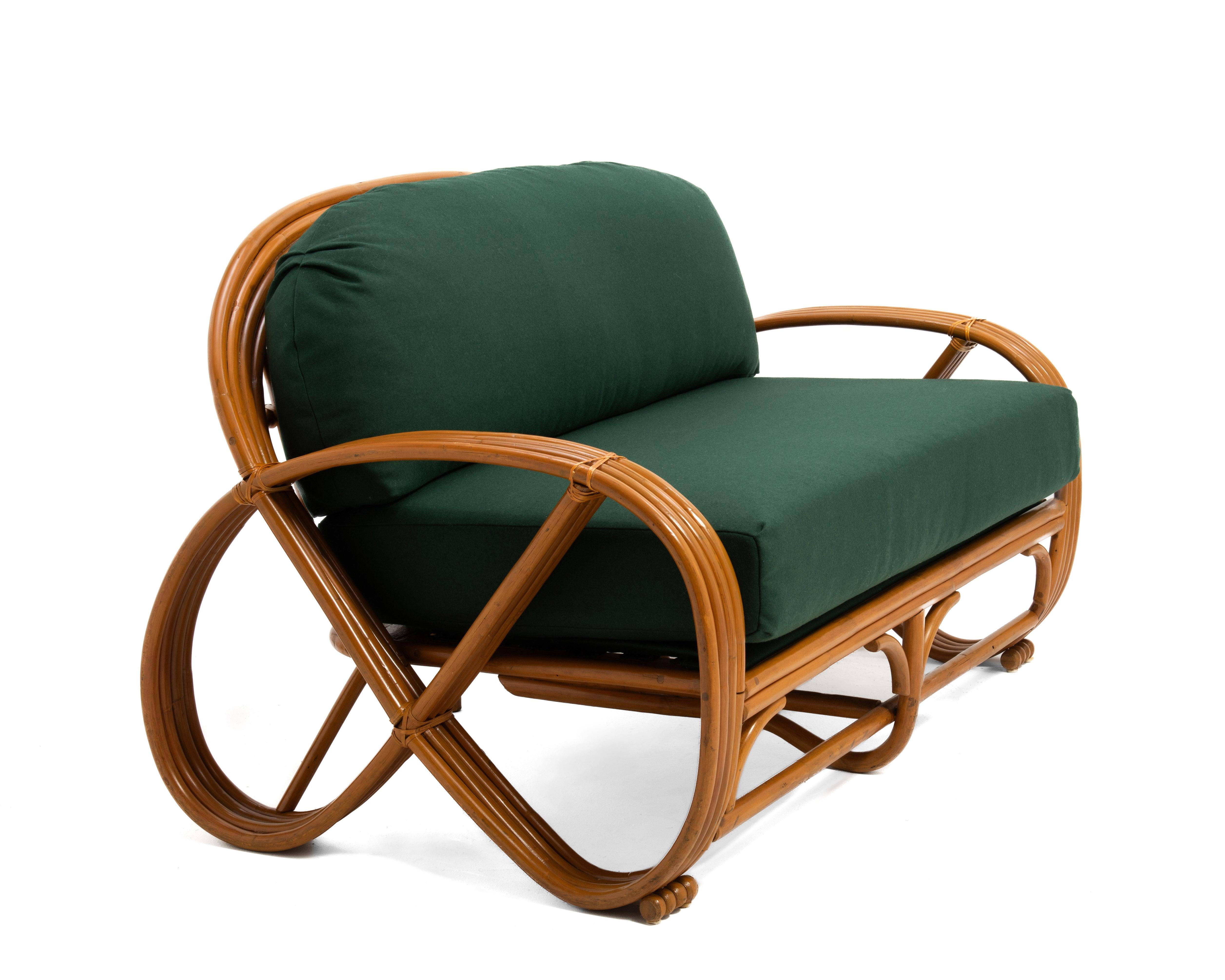 Tessuto Set da soggiorno a quattro bande Pretzel Divano, divano, tavolini da salotto Paul Frankl in vendita