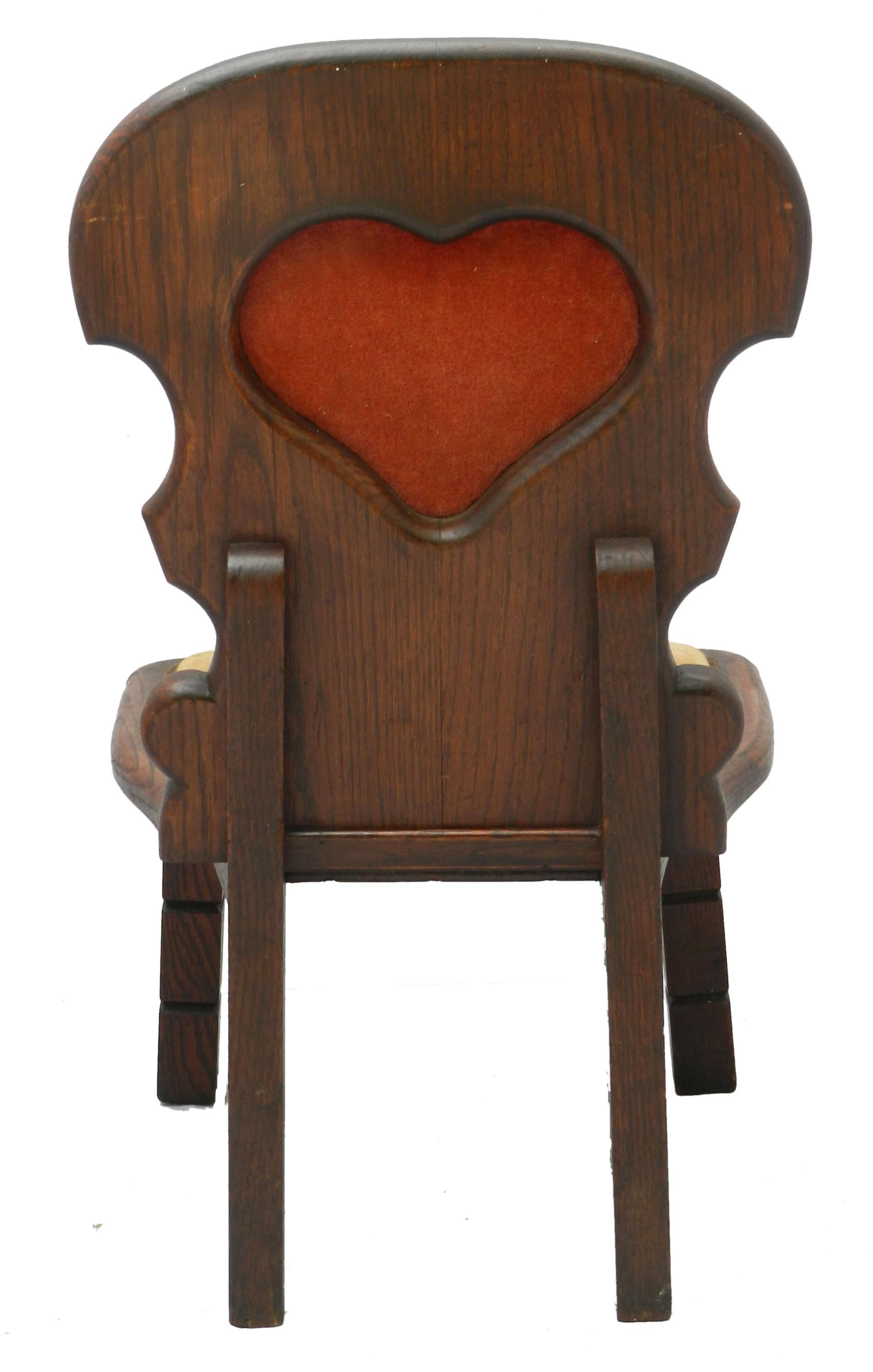 Four Basque Midcentury Chairs Spain Upholstered Hearts Sold Individually In Good Condition For Sale In Mimizan, FR