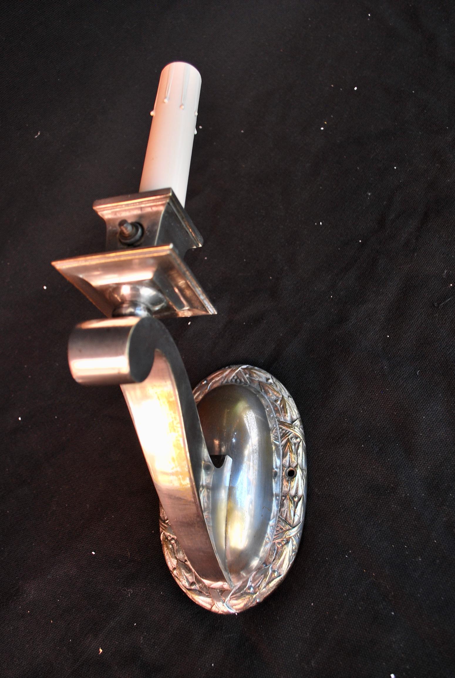 Early 20th Century Four Beautiful 1920s Silver Plated Sconces