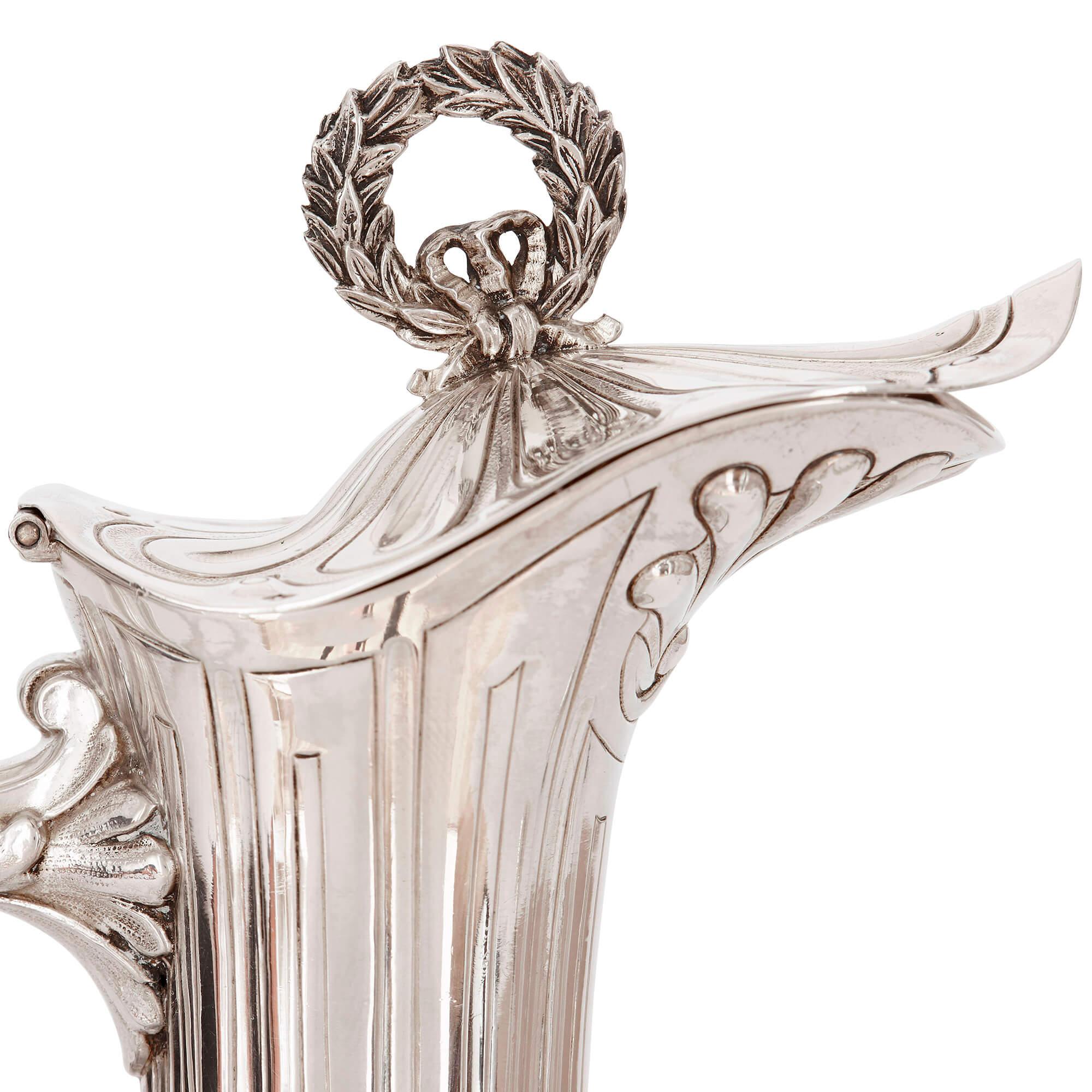 20th Century Four Belle Époque Silver and Glass Decanters by Beunke