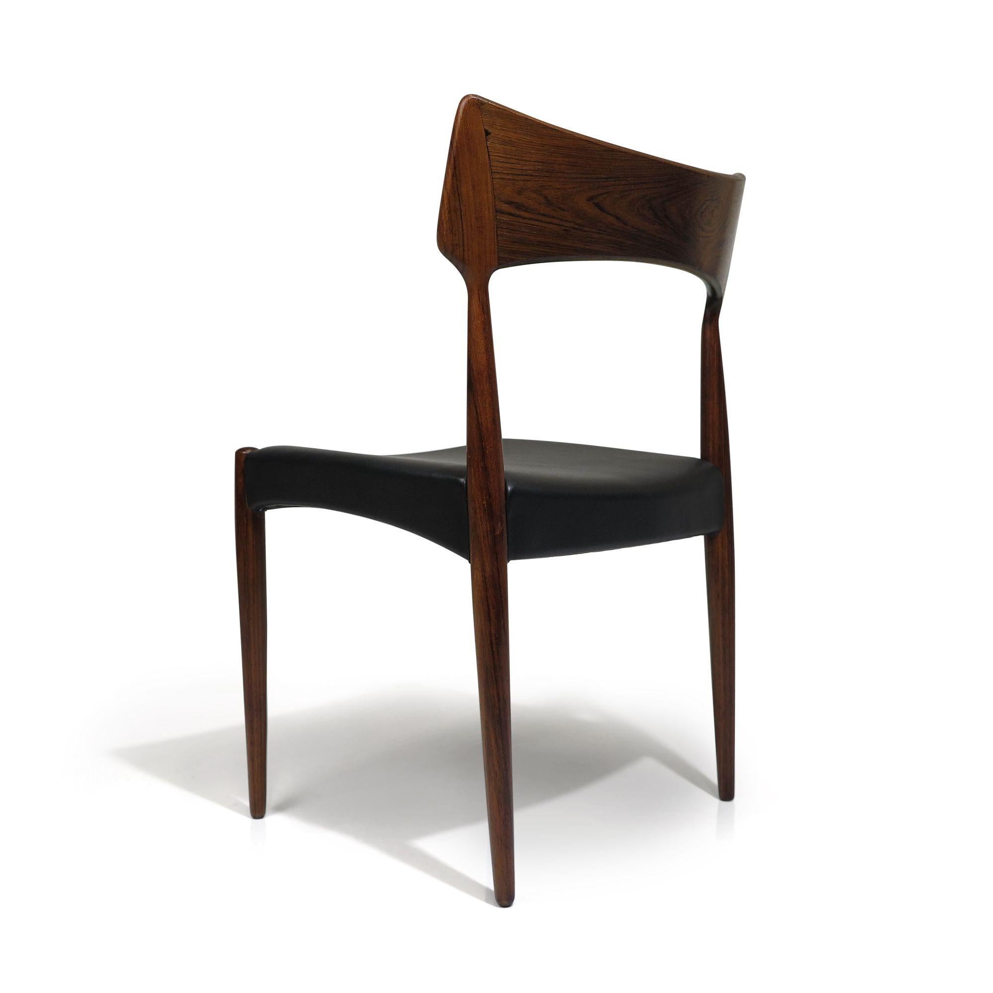 Four Bernhart Pedersen Danish Rosewood Dining Chairs For Sale 2
