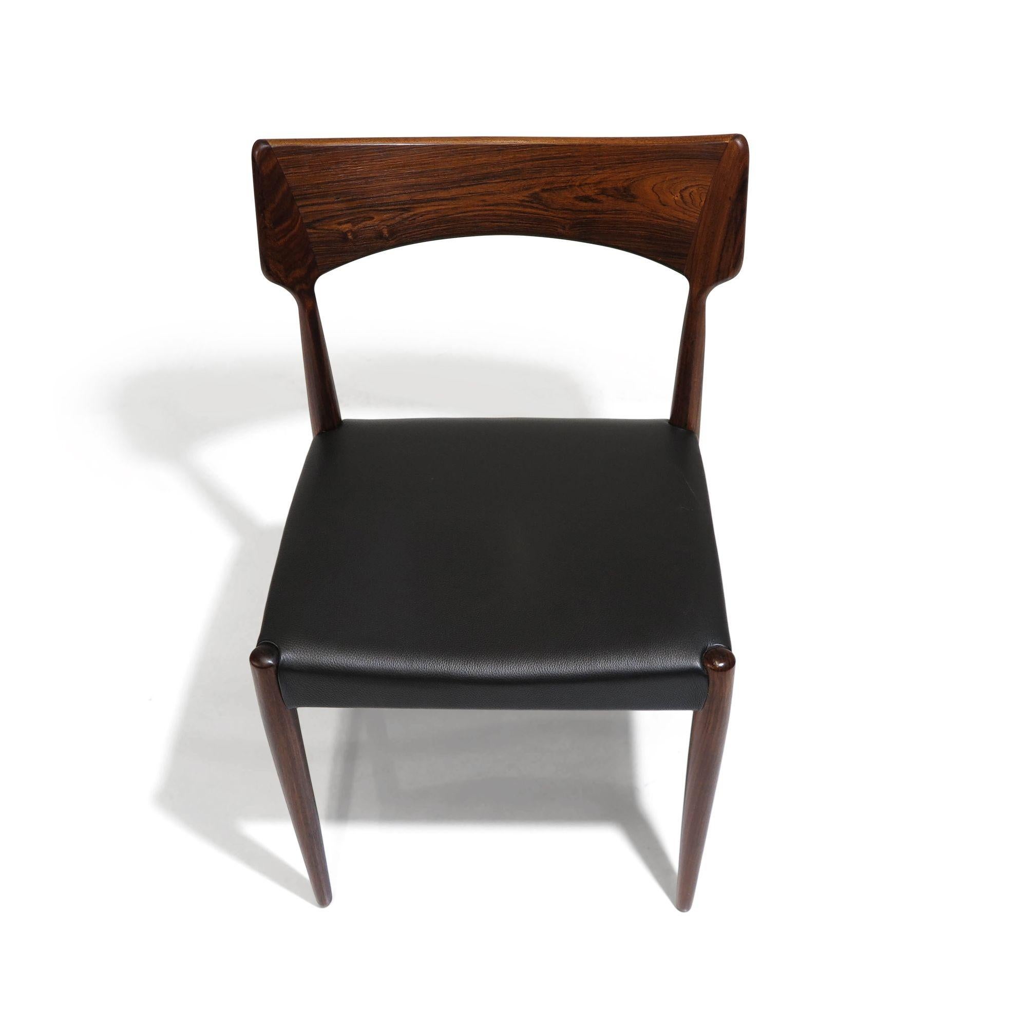 Four Bernhart Pedersen Danish Rosewood Dining Chairs For Sale 3