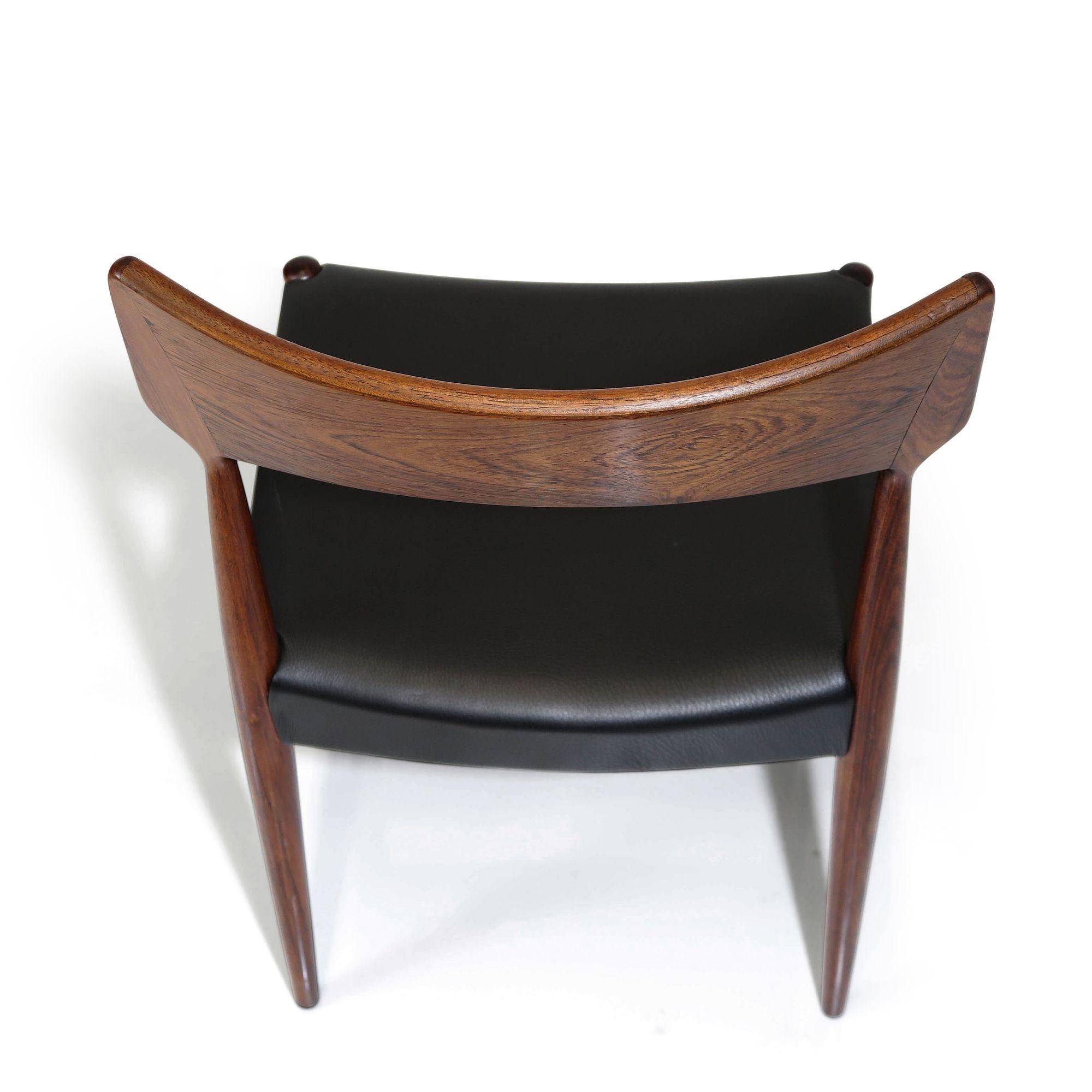 Four Bernhart Pedersen Danish Rosewood Dining Chairs For Sale 4