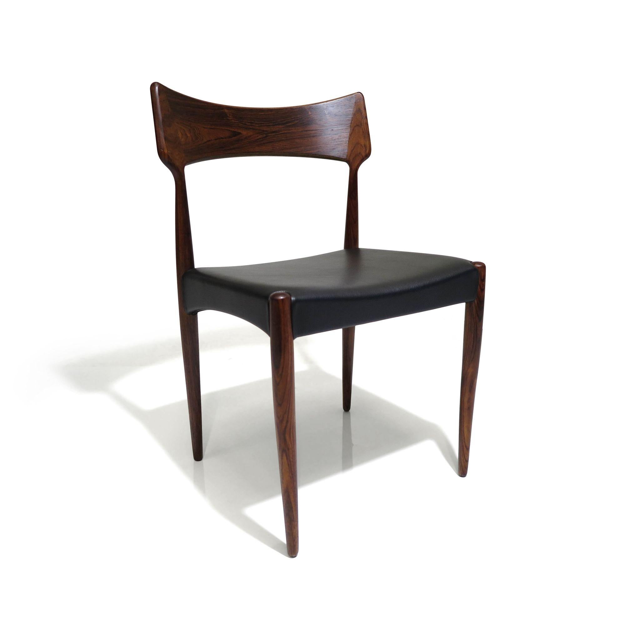 Four Bernhart Pedersen Danish Rosewood Dining Chairs For Sale 5