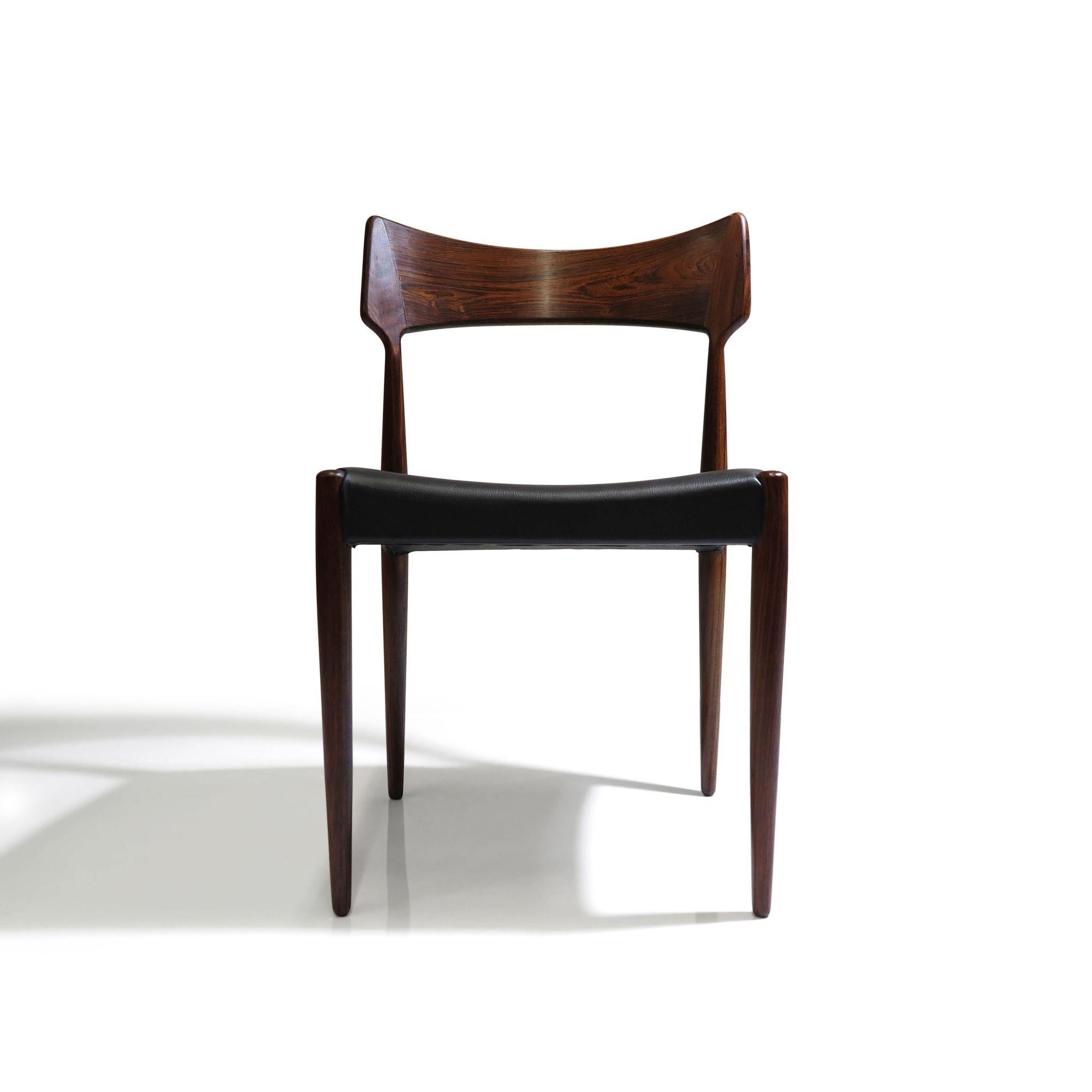 Oiled Four Bernhart Pedersen Danish Rosewood Dining Chairs For Sale
