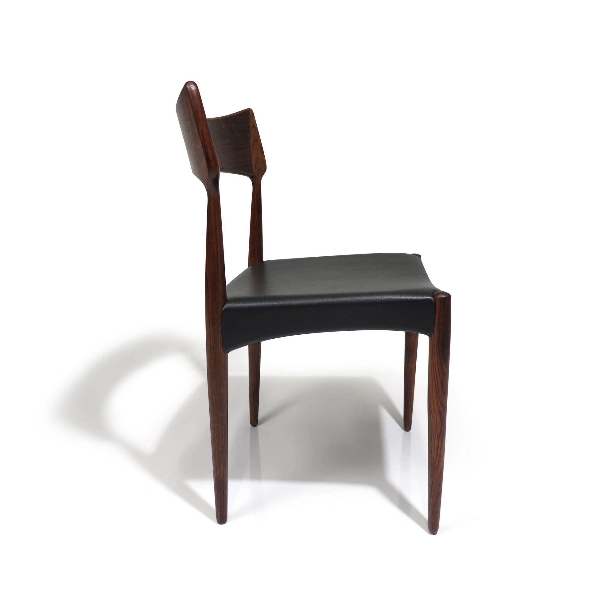 Four Bernhart Pedersen Danish Rosewood Dining Chairs In Excellent Condition For Sale In Oakland, CA