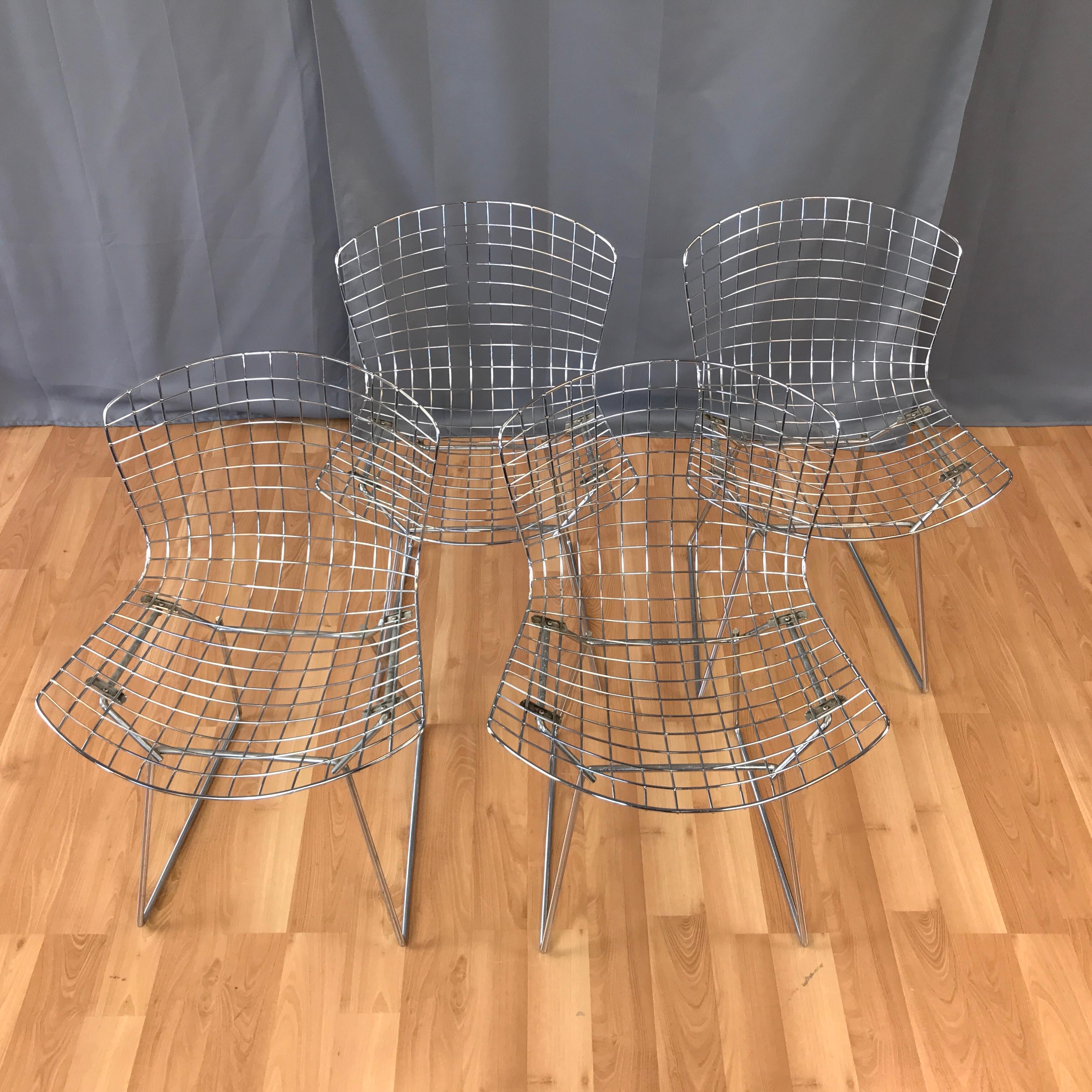 American Four Bertoia Chrome Side Chairs for Knoll