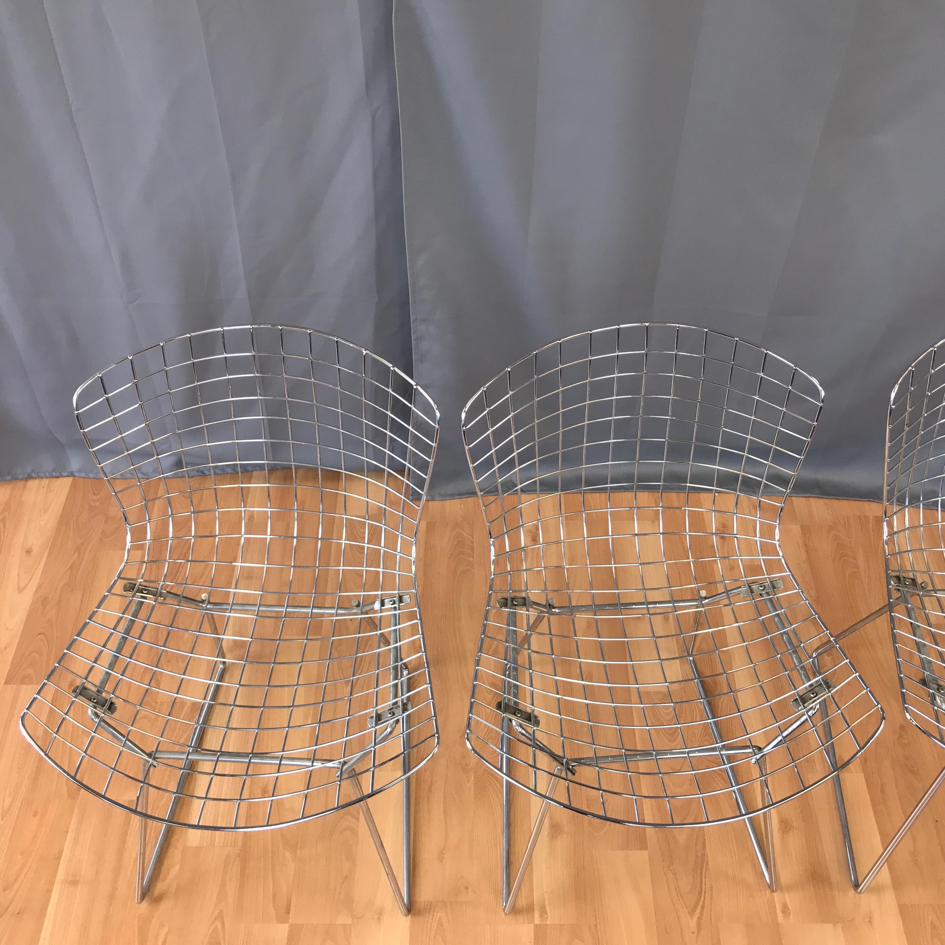 Four Bertoia Chrome Side Chairs for Knoll In Good Condition In San Francisco, CA