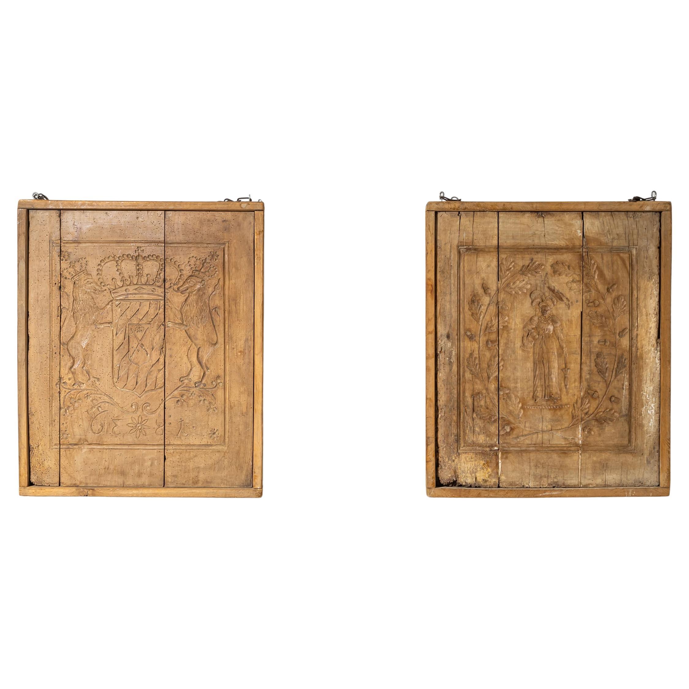 Four Biedermeier Wooden Molds, probably Southern Germany, 1st Half 19th Century