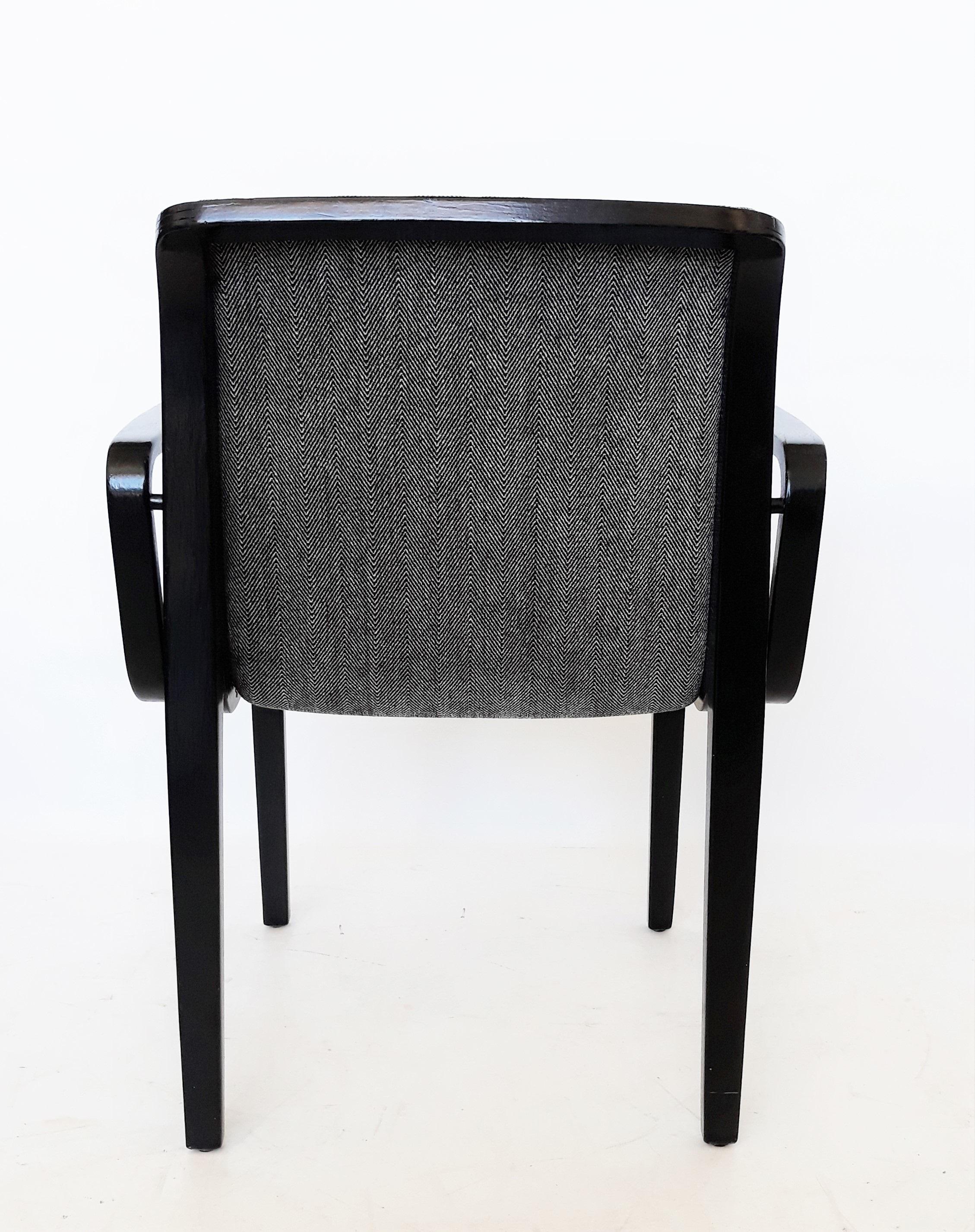 Four Bill Stephens For Knoll Black Lacquered Armchairs For Sale 4