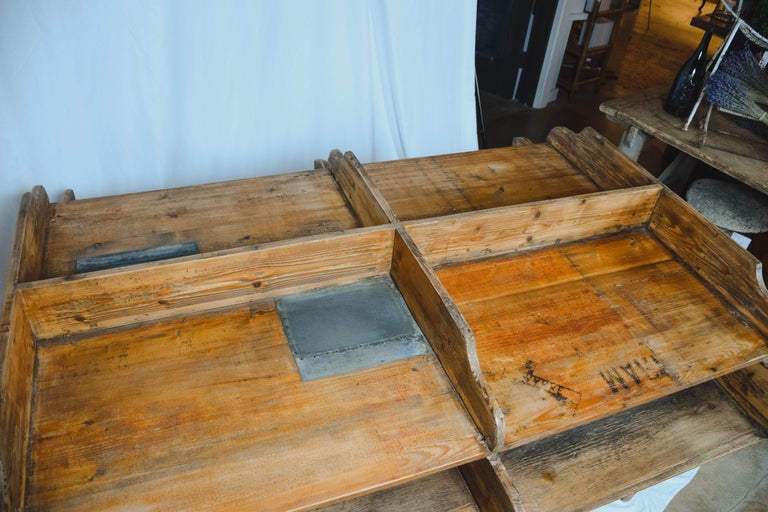 Four Bin German Cigar Rolling Factory Table at 1stDibs