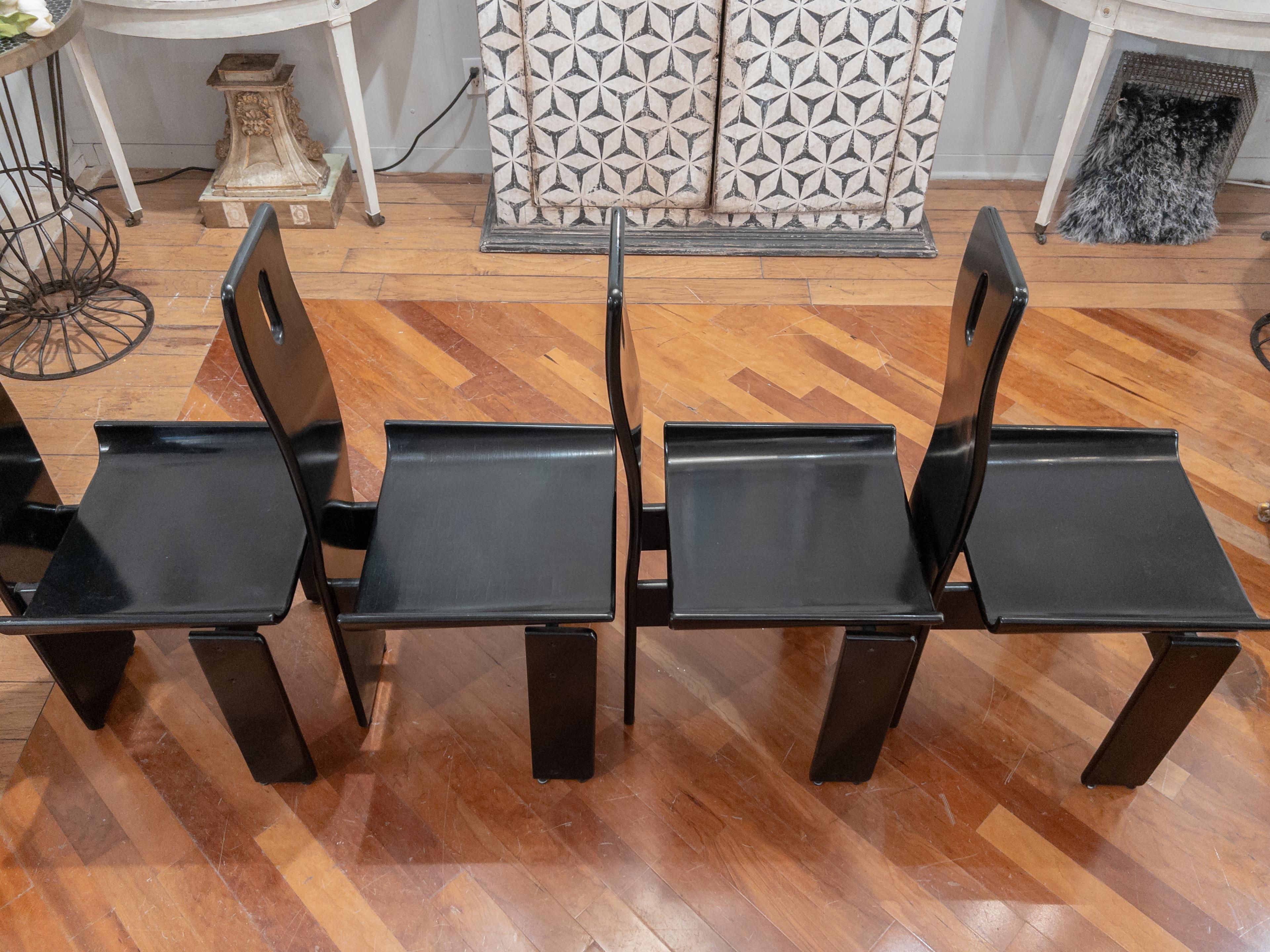 Four Black Post Modern Chairs For Sale 3
