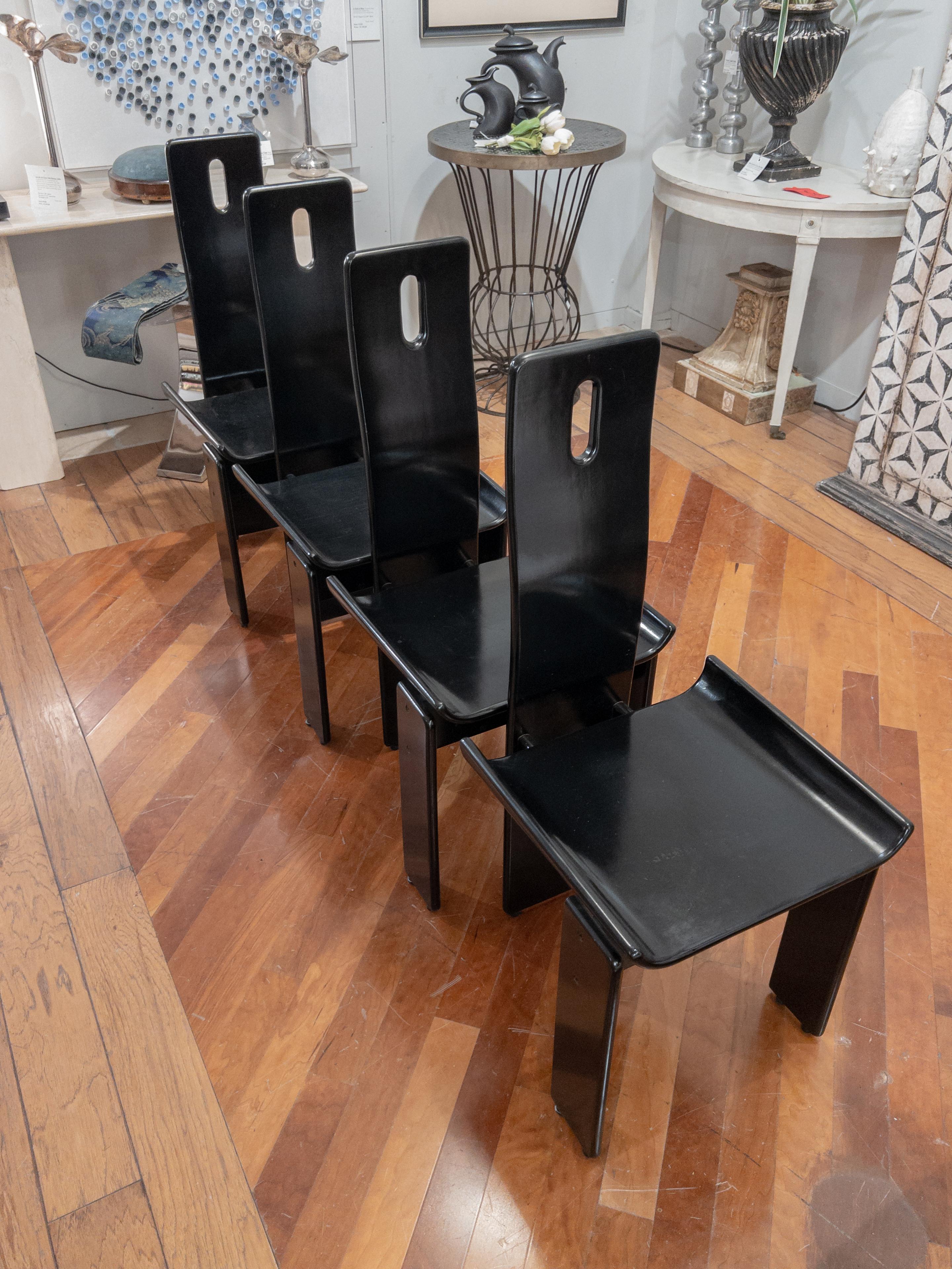 Four Black Post Modern Chairs For Sale 4